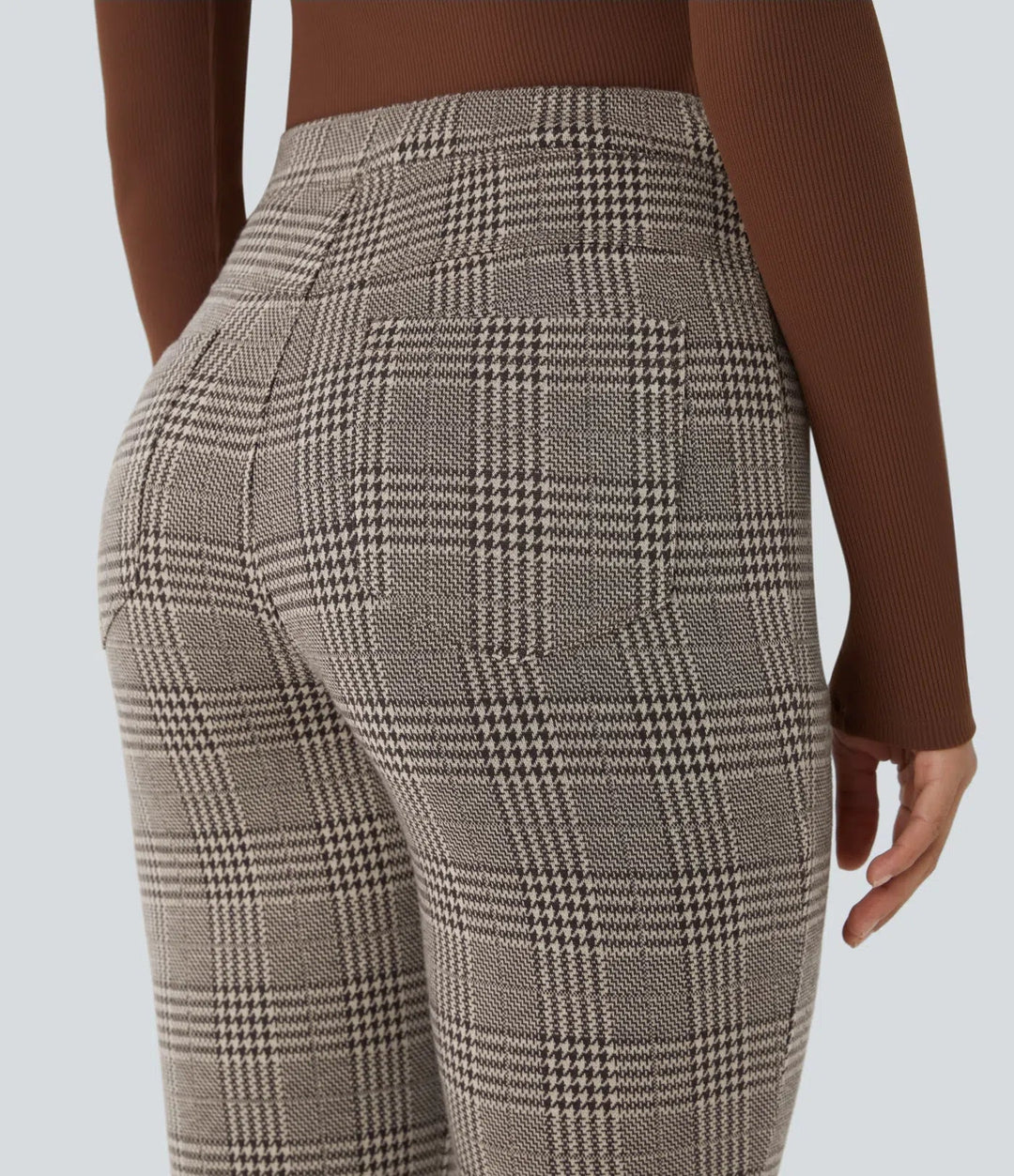 Lela™ | Feschi Damen Hose mit High Waist & Hahnentritt Muster MOKKAKAI