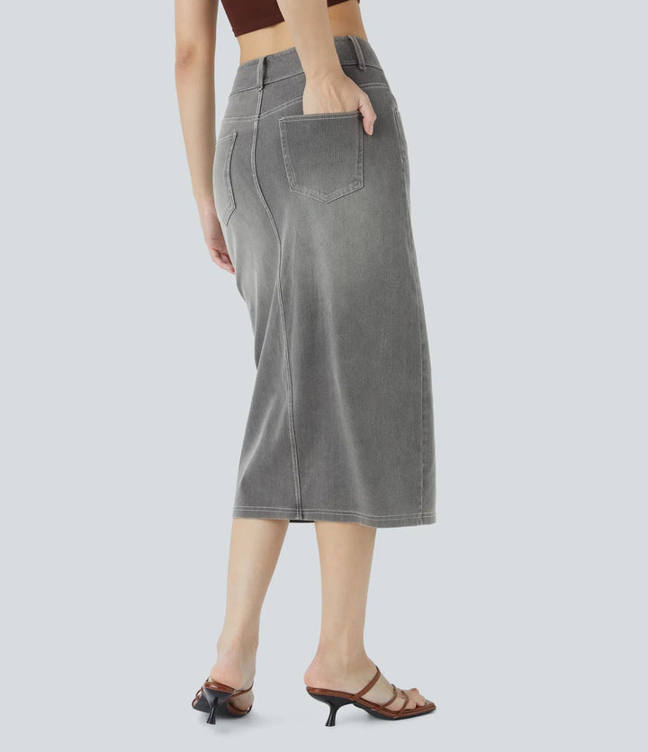 Allegra Blu™ – Midi-Jeansrock mit Charme & Komfort MOKKAKAI