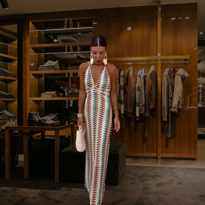 Aphrodite™  | Rückenfreies V-Ausschnitt-Kleid MOKKAKAI