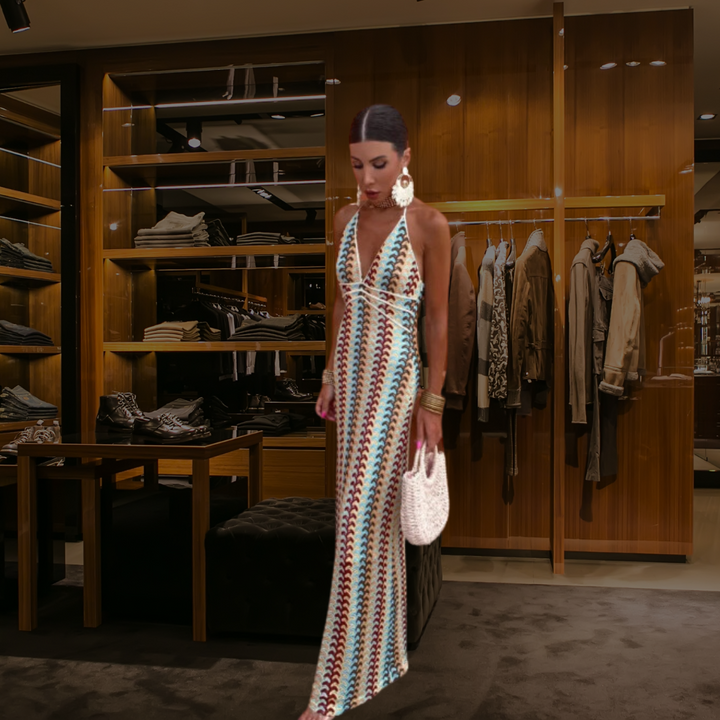 Aphrodite™  | Rückenfreies V-Ausschnitt-Kleid MOKKAKAI