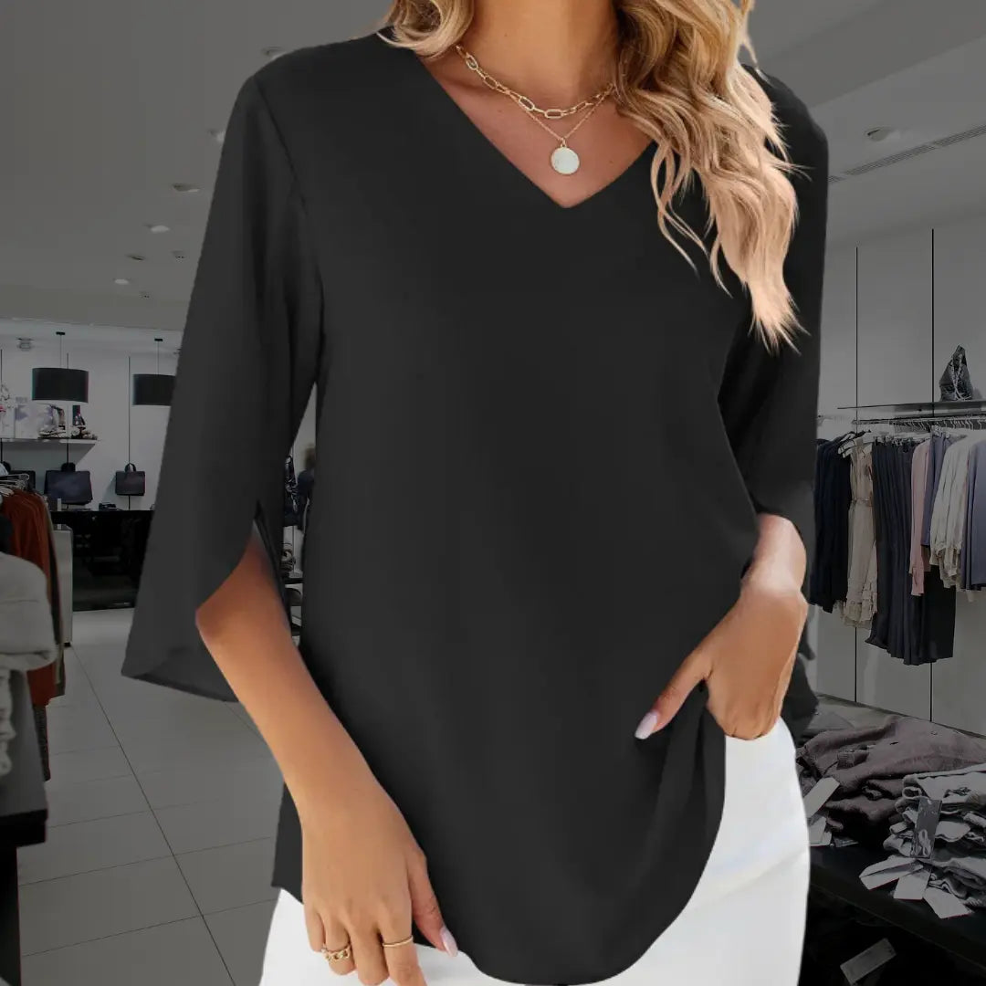 Ciana™ | Elegante Bluse mit V-Ausschnitt MOKKAKAI