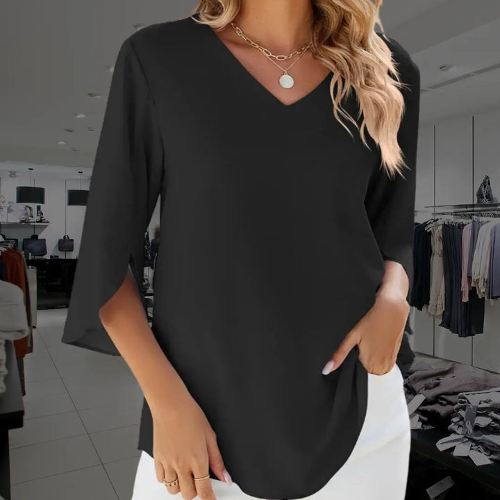 Ciana™ | Elegante Bluse mit V-Ausschnitt MOKKAKAI