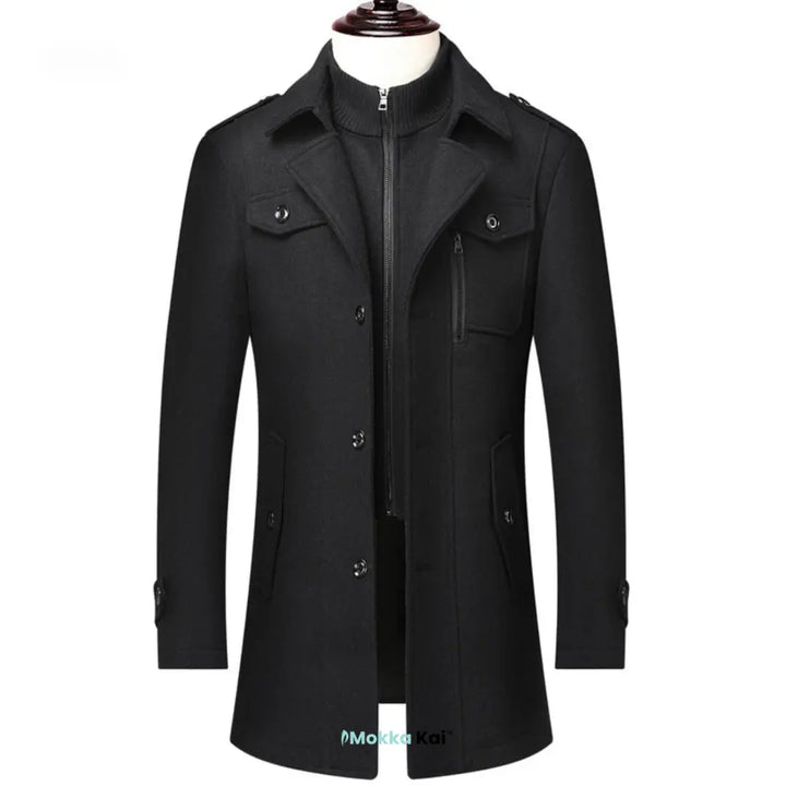 WoolGuard™ Peaky Blinders Wintermantel | Luxuriöser Trenchcoat mit Doppelkragen für Herren – Stilvoll & Warm für den Winter MOKKAKAI