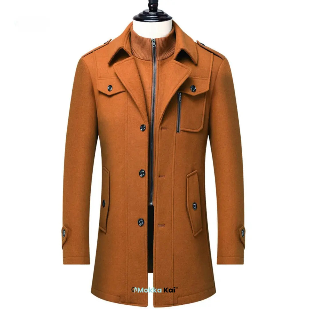 WoolGuard™ Peaky Blinders Wintermantel | Luxuriöser Trenchcoat mit Doppelkragen für Herren – Stilvoll & Warm für den Winter MOKKAKAI