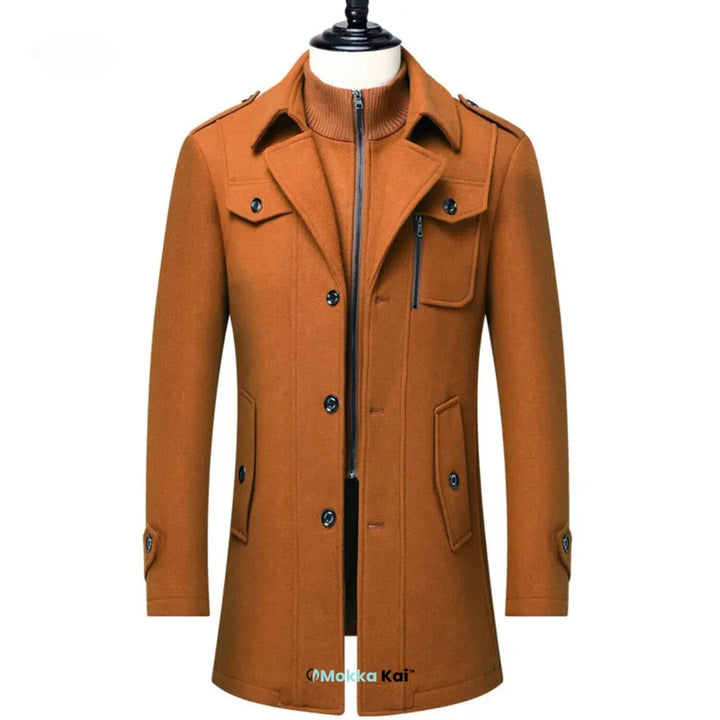 WoolGuard™ Peaky Blinders Wintermantel | Luxuriöser Trenchcoat mit Doppelkragen für Herren – Stilvoll & Warm für den Winter MOKKAKAI