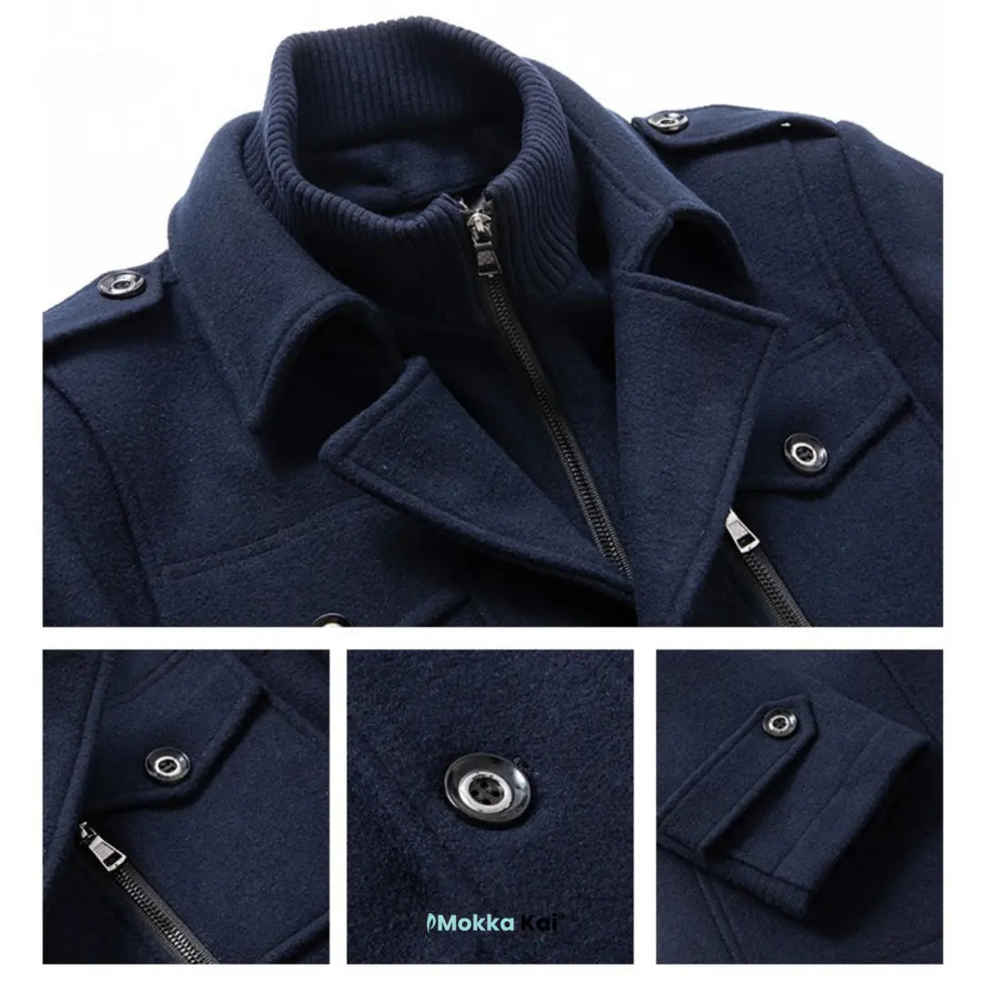 WoolGuard™ Peaky Blinders Wintermantel | Luxuriöser Trenchcoat mit Doppelkragen für Herren – Stilvoll & Warm für den Winter MOKKAKAI