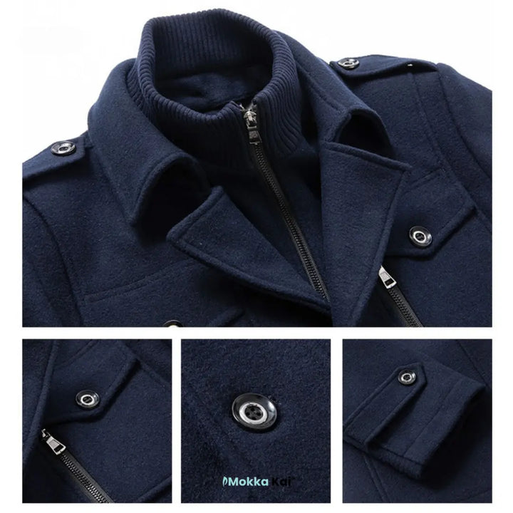 WoolGuard™ Peaky Blinders Wintermantel | Luxuriöser Trenchcoat mit Doppelkragen für Herren – Stilvoll & Warm für den Winter MOKKAKAI