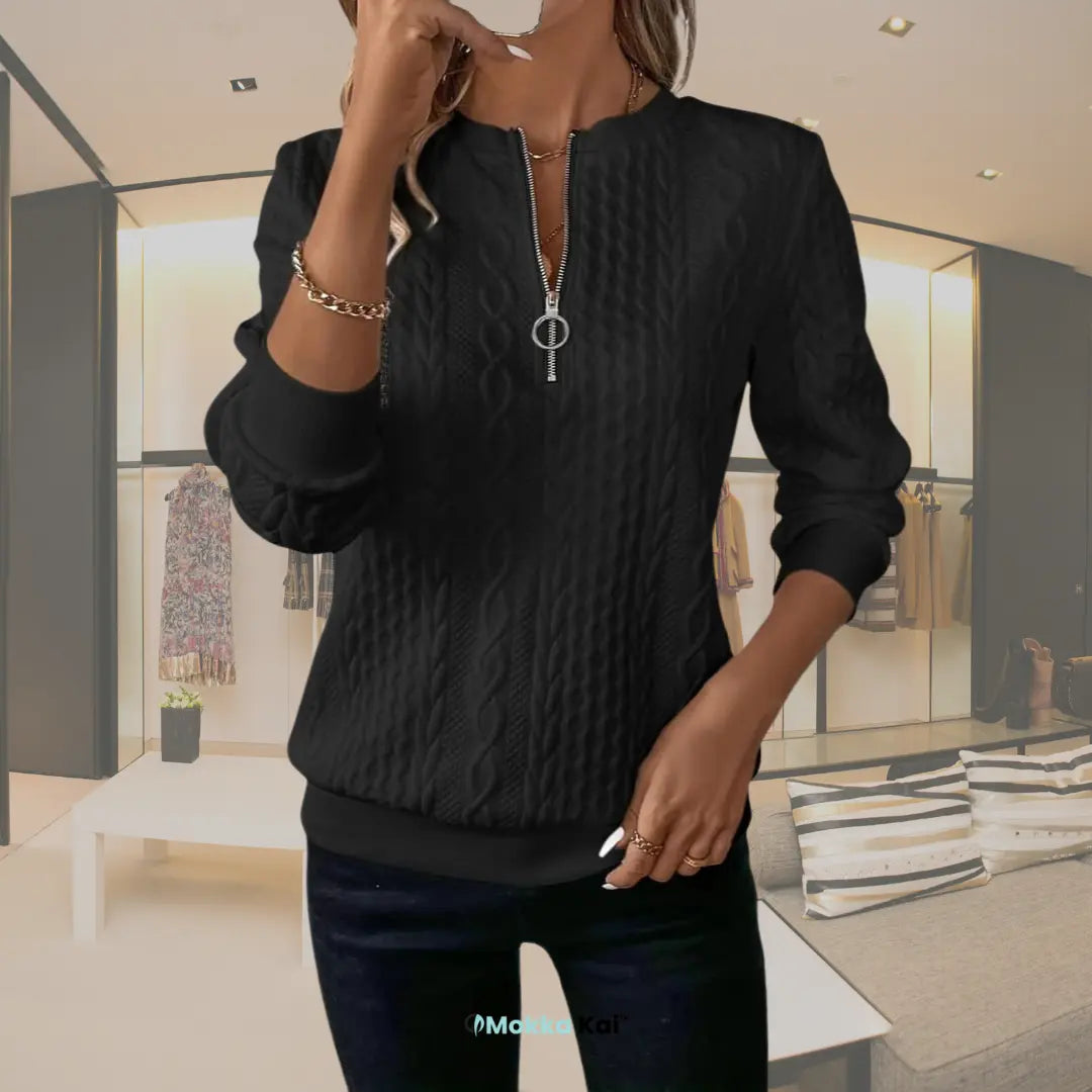 Florence™ Strick-Sweatshirt mit Reissverschluss | Eleganz & Komfort für jeden Tag MOKKAKAI