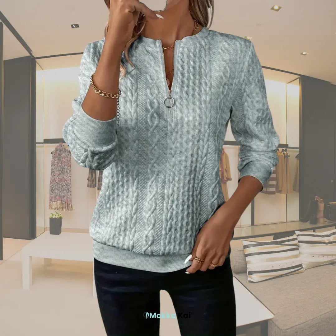 Florence™ Strick-Sweatshirt mit Reissverschluss | Eleganz & Komfort für jeden Tag MOKKAKAI