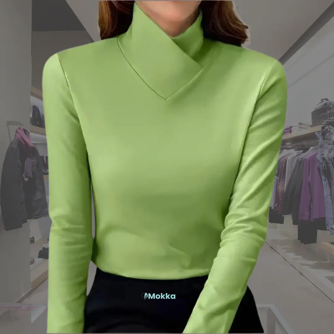 ElegantEdge™ Oberteil mit Überkreuztem Kragen | Zeitlose Eleganz und Vielseitigkeit MOKKAKAI