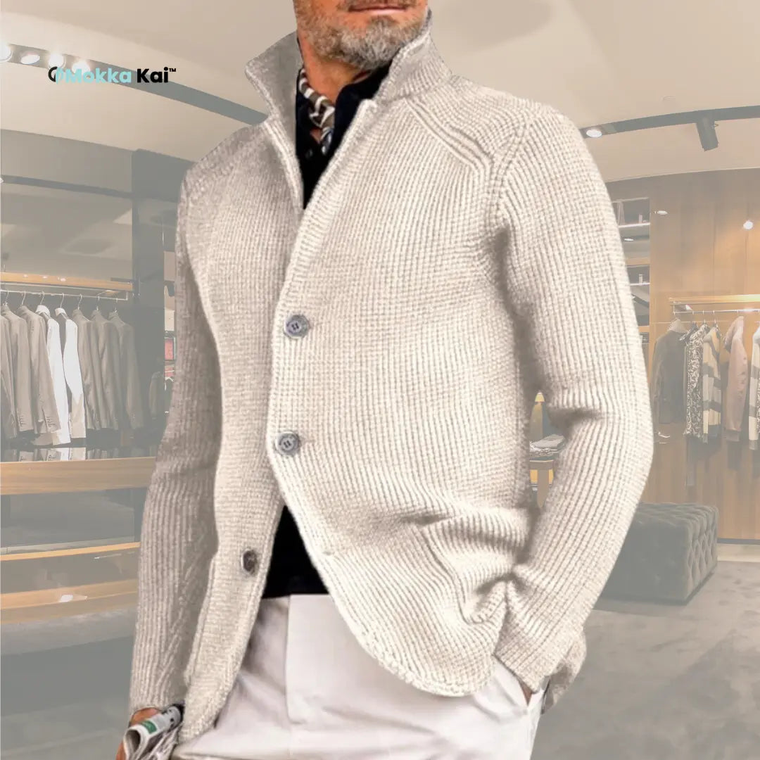 RAPHAEL - ZEITLOSER CARDIGAN MOKKAKAI