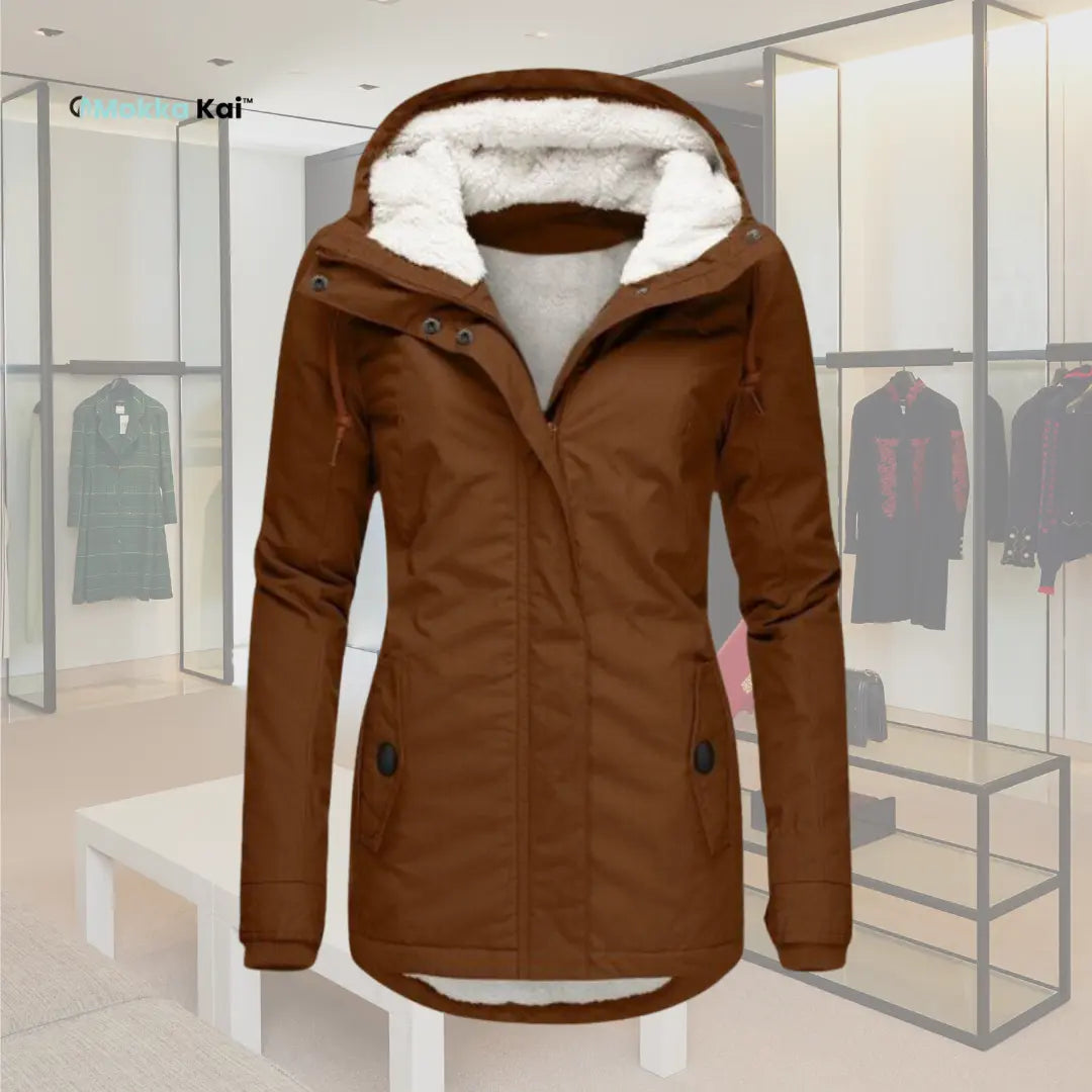 Jenna - Warmer Baumwoll-Sherpa-Hoodie für Damen MOKKAKAI