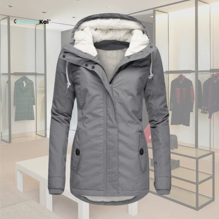 Jenna - Warmer Baumwoll-Sherpa-Hoodie für Damen MOKKAKAI