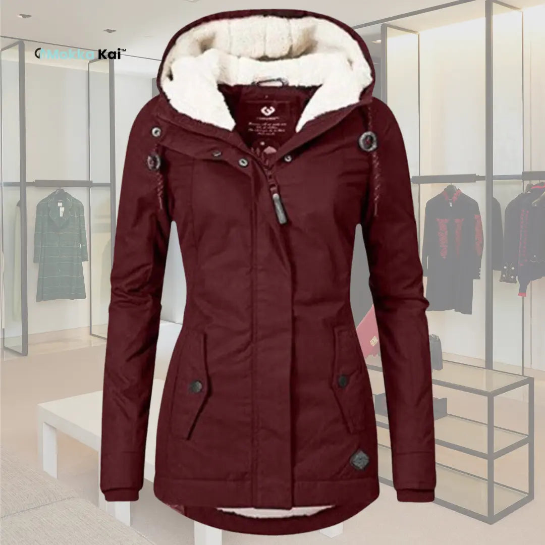 Jenna - Warmer Baumwoll-Sherpa-Hoodie für Damen MOKKAKAI