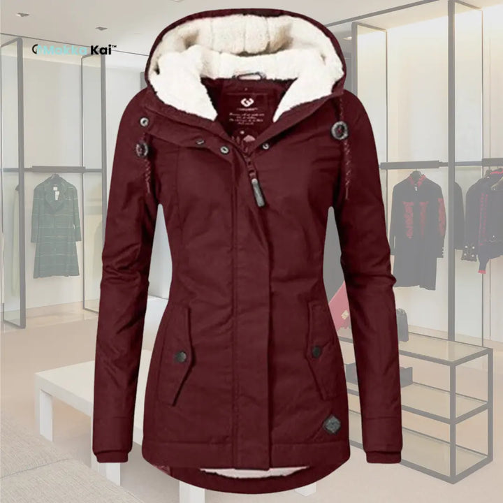 Jenna - Warmer Baumwoll-Sherpa-Hoodie für Damen MOKKAKAI