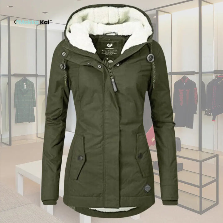 Jenna - Warmer Baumwoll-Sherpa-Hoodie für Damen MOKKAKAI