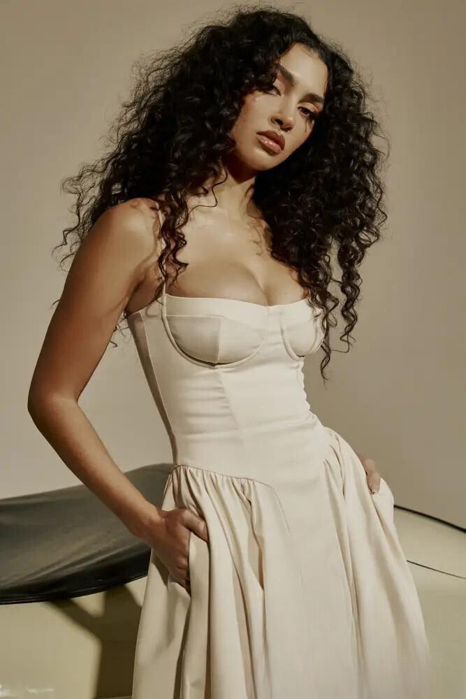 Omnia™ | Ärmelloses Midikleid mit Korsettpassform MOKKAKAI