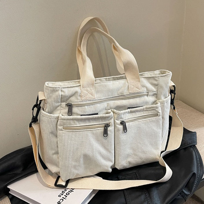 Amalia™ – Stilvolli Tote Bag us Kordschtoff MOKKAKAI