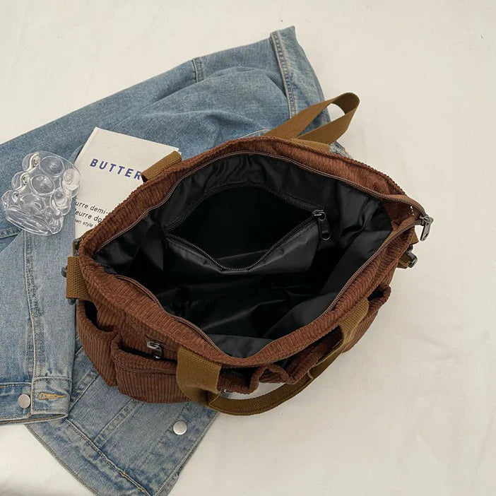 Amalia™ – Stilvolli Tote Bag us Kordschtoff MOKKAKAI