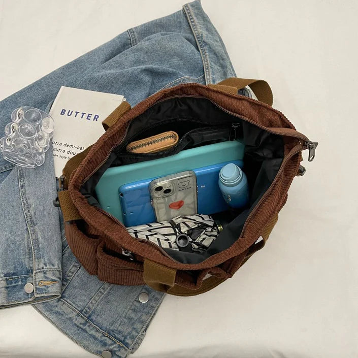 Amalia™ – Stilvolli Tote Bag us Kordschtoff MOKKAKAI