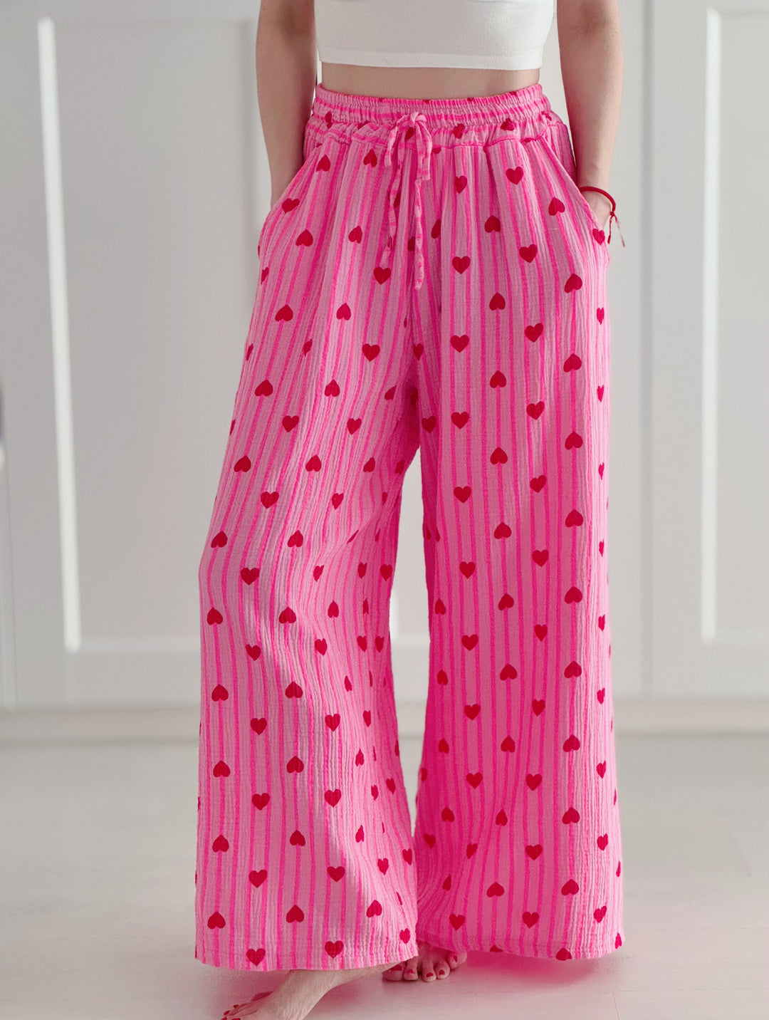 HärzLiebi™ – Weite Baumwollhose mit Herzmuster MOKKAKAI
