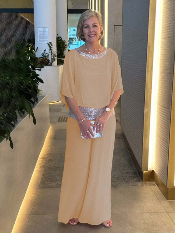 Laurenne - Elegantes zweiteiliges Set mit Pailletten und Farbblockdesign MOKKAKAI