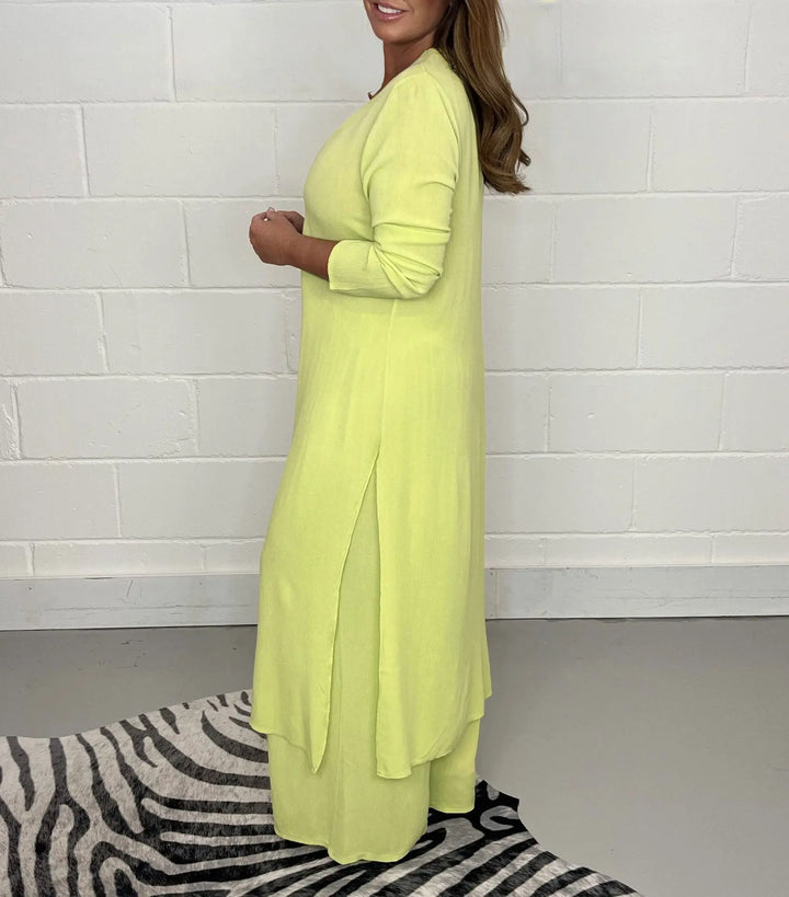 Carla™ | V-Ausschnitt Schlitz Lässiges Zweiteiliges Set MOKKAKAI