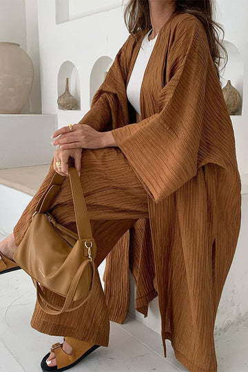 Ramona - Entspanntes Set aus Strickjacke und Hose MOKKAKAI