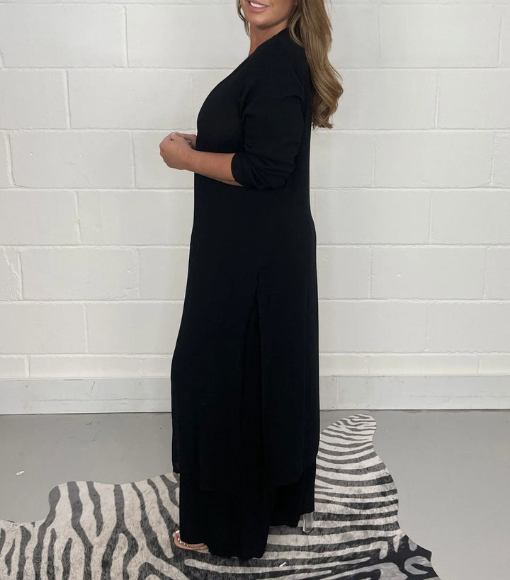 Carla™ | V-Ausschnitt Schlitz Lässiges Zweiteiliges Set MOKKAKAI