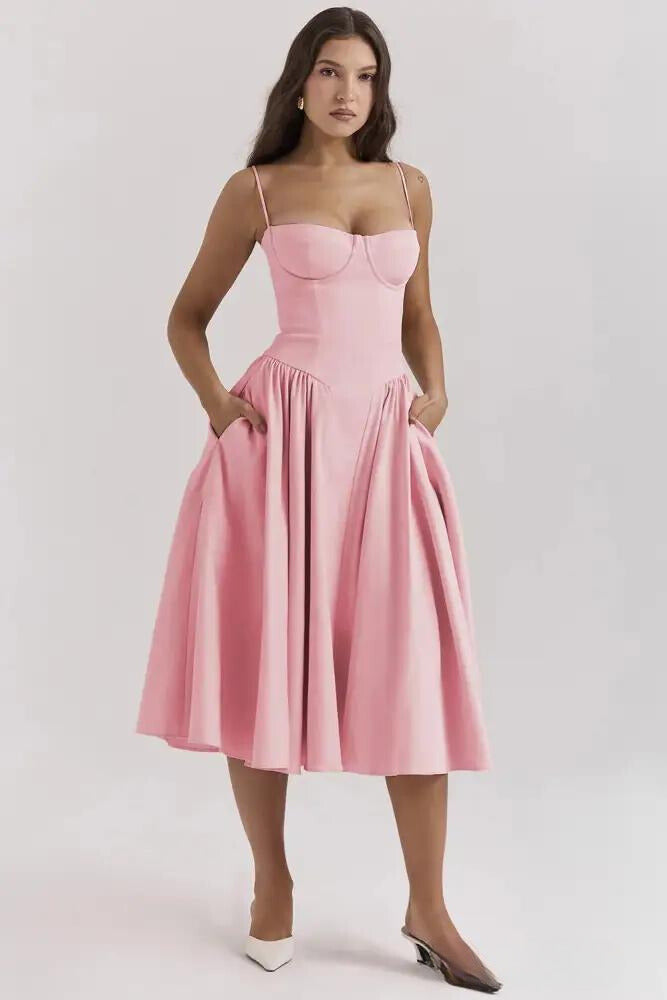 Omnia™ | Ärmelloses Midikleid mit Korsettpassform MOKKAKAI