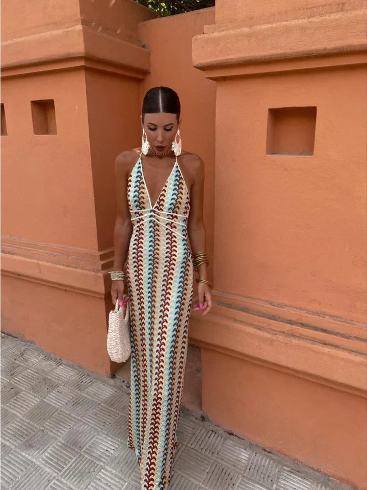 Aphrodite™  | Rückenfreies V-Ausschnitt-Kleid MOKKAKAI