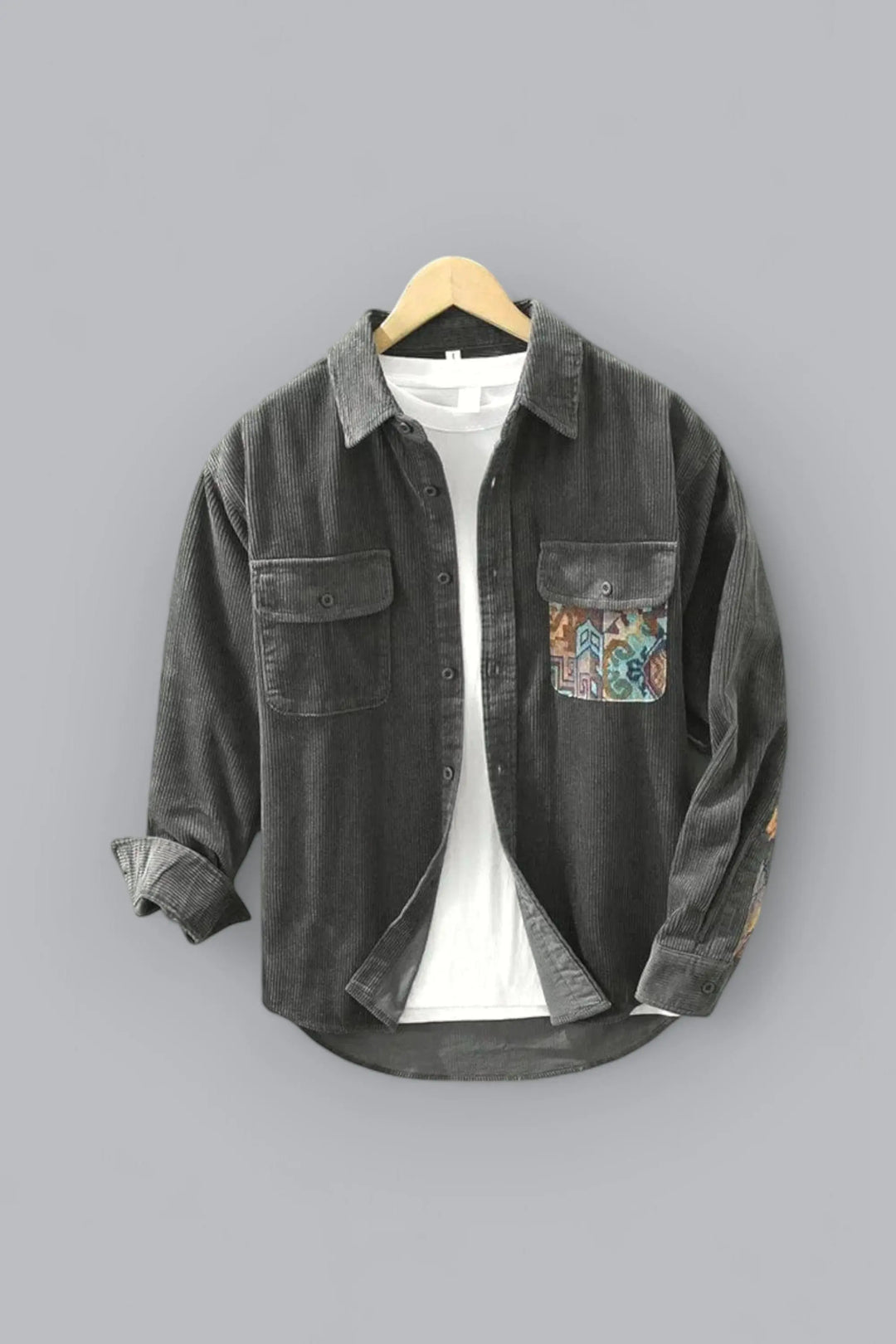 John Cordhemd mit Ethno-Taschen-Detail MOKKAKAI