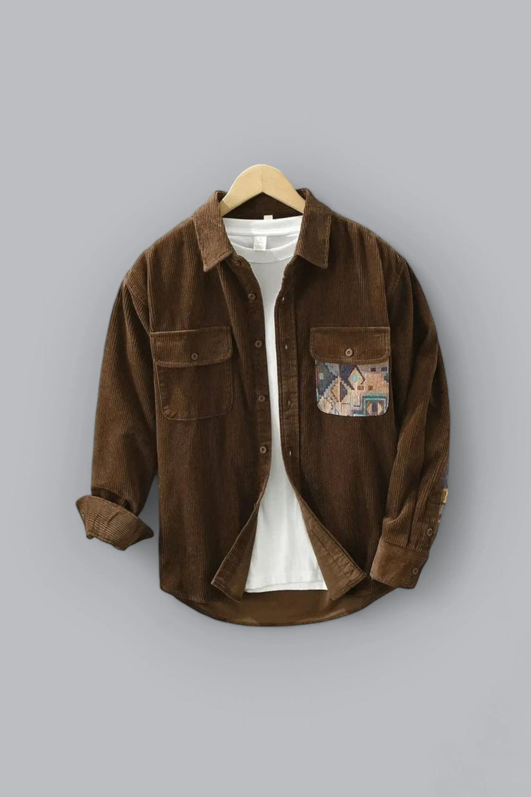 John Cordhemd mit Ethno-Taschen-Detail MOKKAKAI