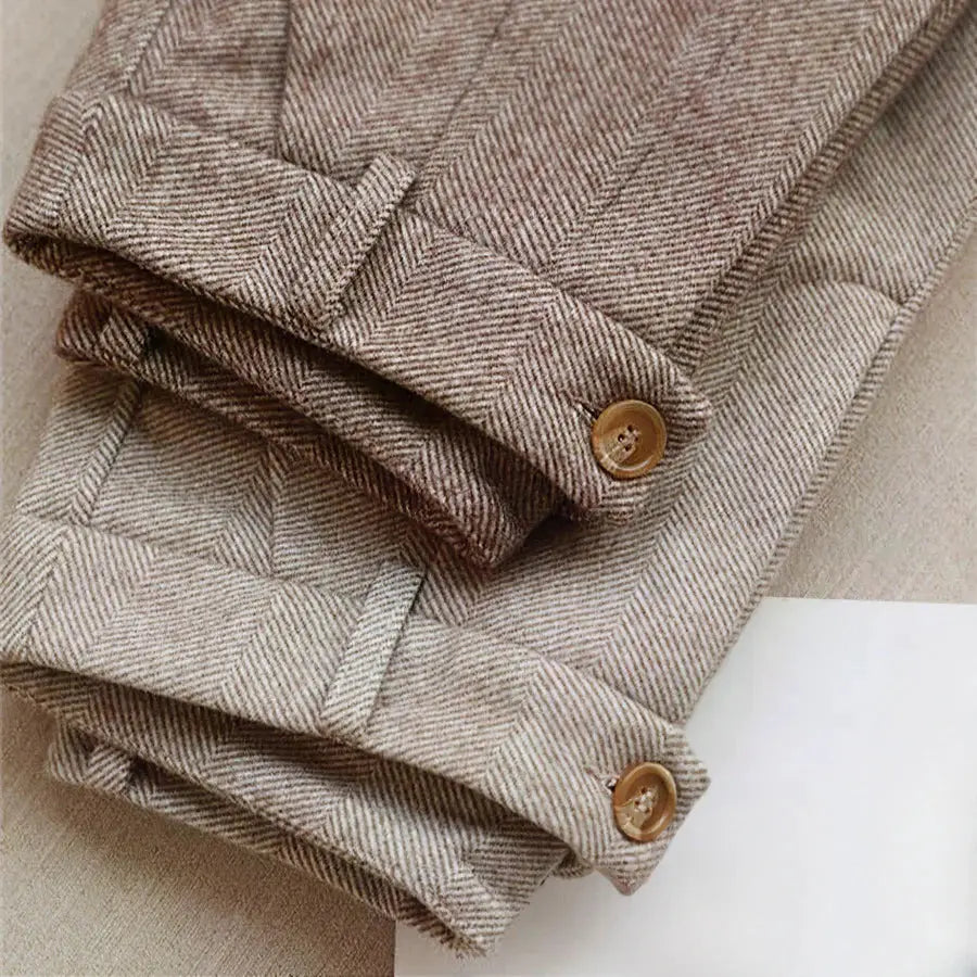 MEIKE - ELEGANTE ANZUGHOSE AUS REINER WOLLE MOKKAKAI