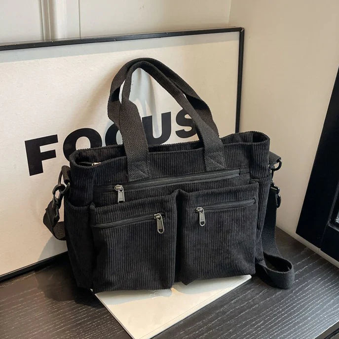 Amalia™ – Stilvolli Tote Bag us Kordschtoff MOKKAKAI