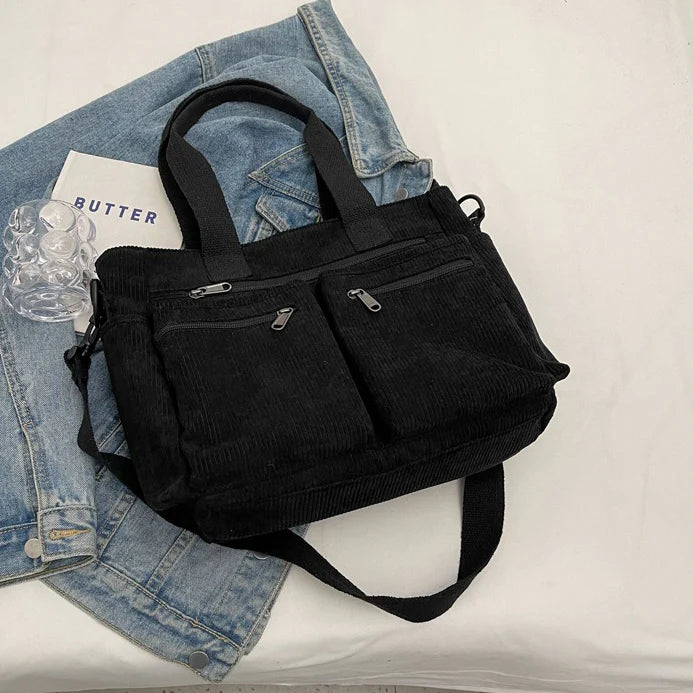 Amalia™ – Stilvolli Tote Bag us Kordschtoff MOKKAKAI