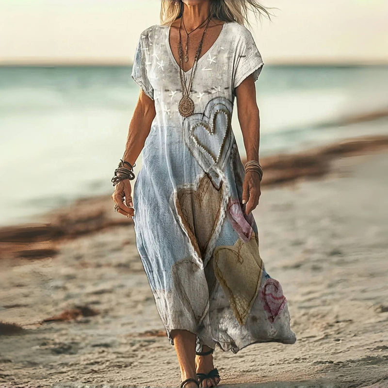 Vintage-Kleid Mit Herz-Print MOKKAKAI