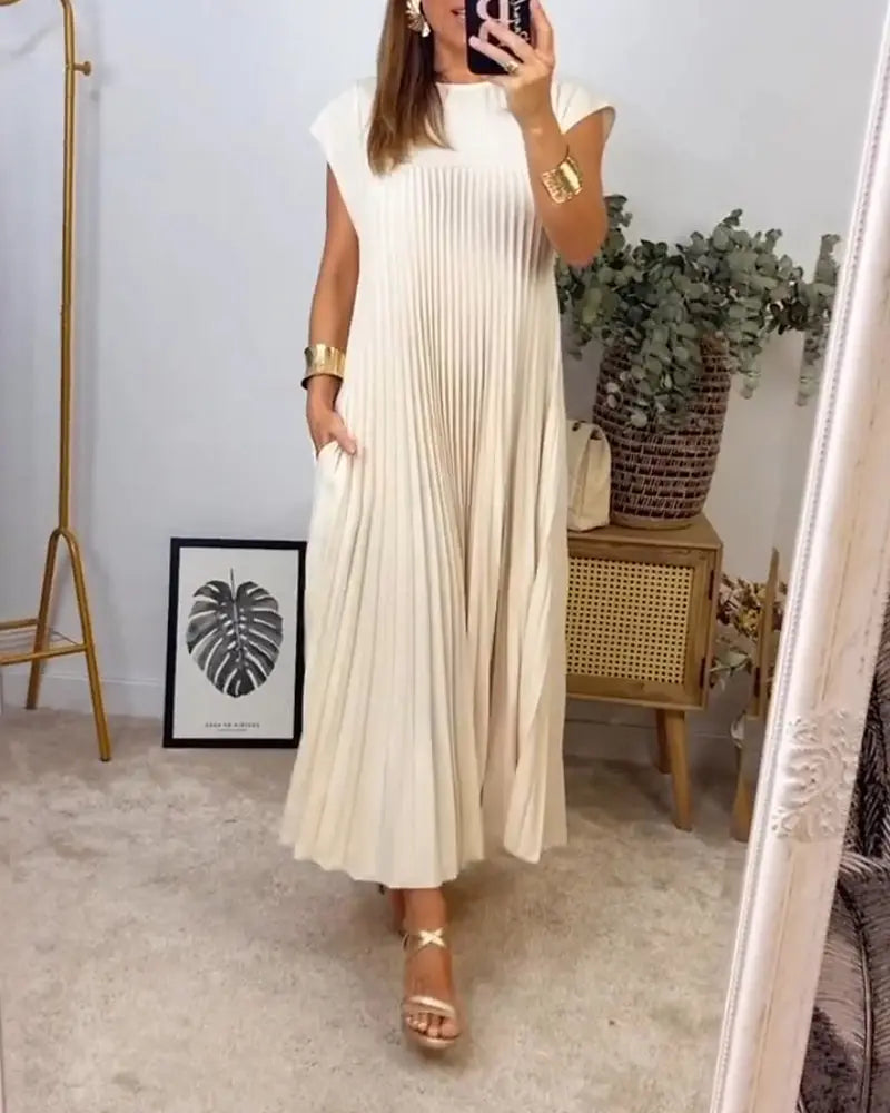 Camilla™ | Ärmelloses Kleid mit schicken Falten MOKKAKAI