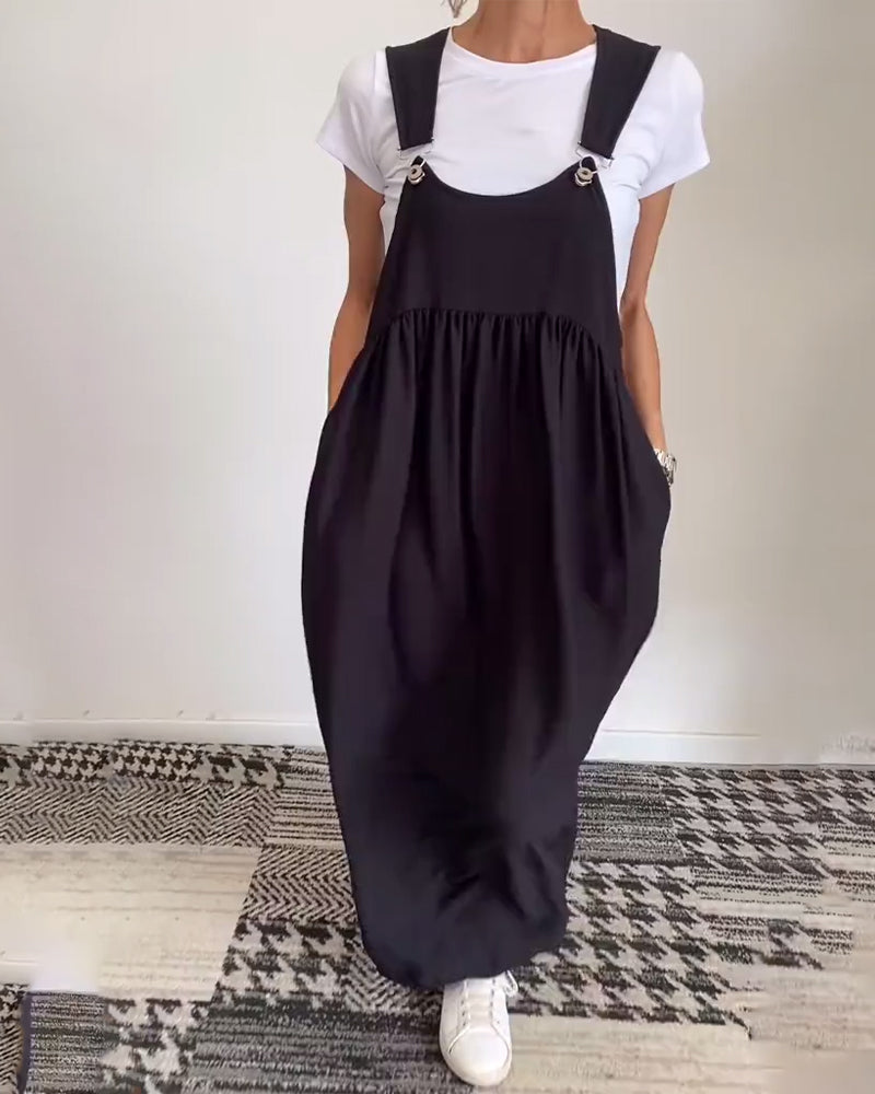 Kleid lässig einfarbig Hosenträger MOKKAKAI