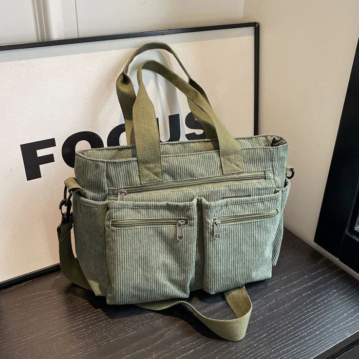 Amalia™ – Stilvolli Tote Bag us Kordschtoff MOKKAKAI