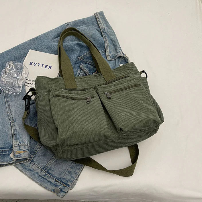 Amalia™ – Stilvolli Tote Bag us Kordschtoff MOKKAKAI