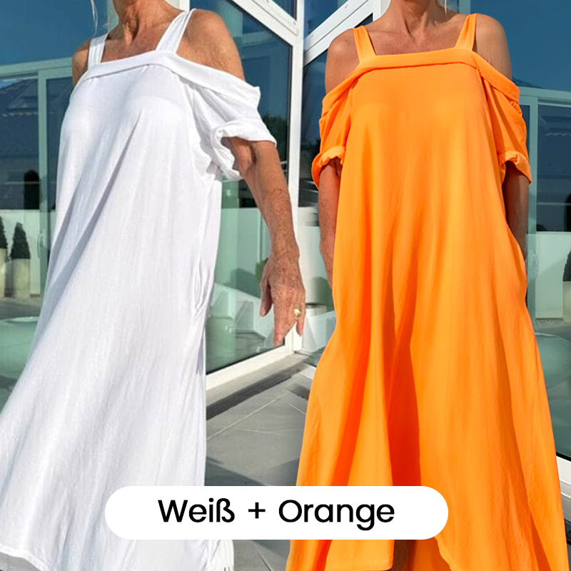 Lässiges Maxikleid mit offenen Schultern für Damen MOKKAKAI