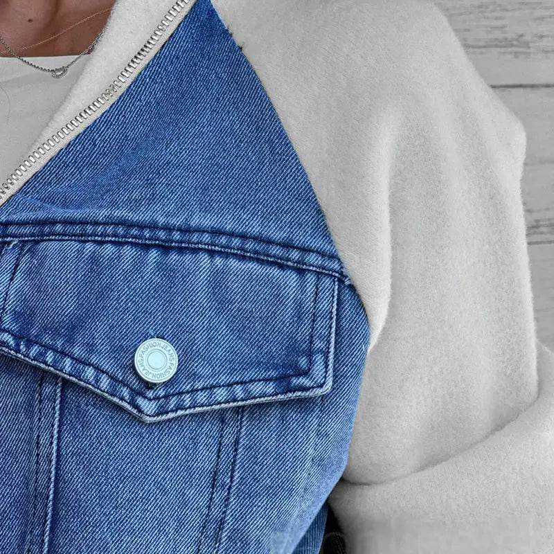 Kreative Denim-Spleißjacke für Damen MOKKAKAI