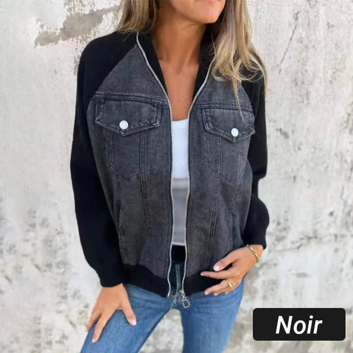 Kreative Denim-Spleißjacke für Damen MOKKAKAI