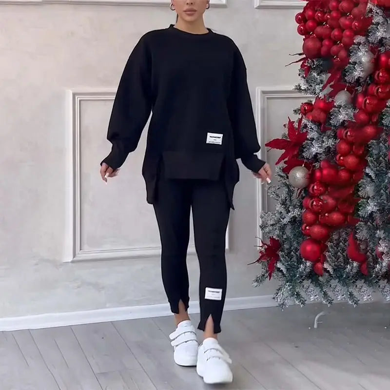 Elle Lässiges Damen-Sweatshirt-Leggings-Set MOKKAKAI