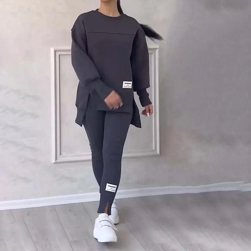 Elle Lässiges Damen-Sweatshirt-Leggings-Set MOKKAKAI