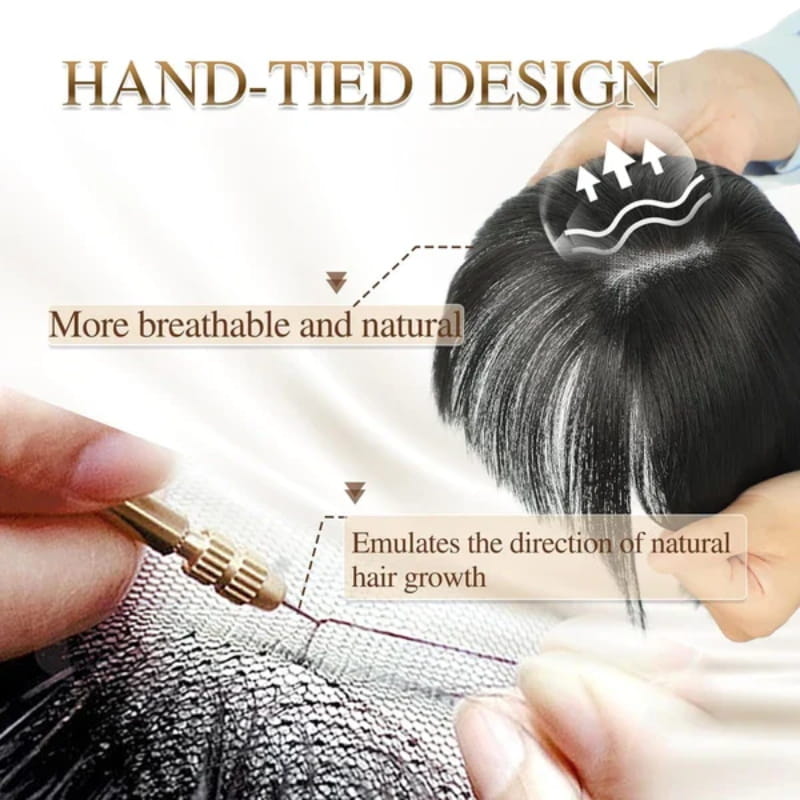 Natürliches Haarteil mit Pony für Frauen MOKKAKAI