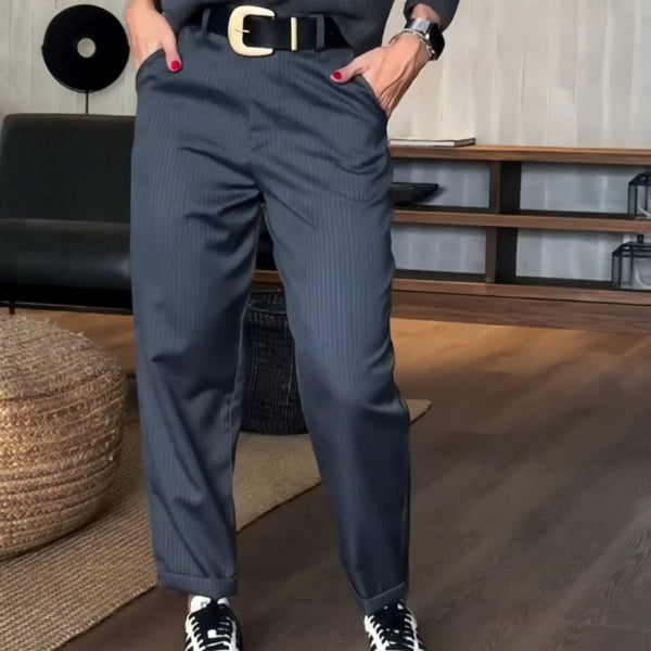 MATHILDA - STREIFEN ANZUGHOSEN MOKKAKAI