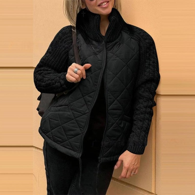 ⏳Begrenzte Zeit 50% Rabatt💥Gestrickte Patchwork-Pufferjacke für Damen MOKKAKAI