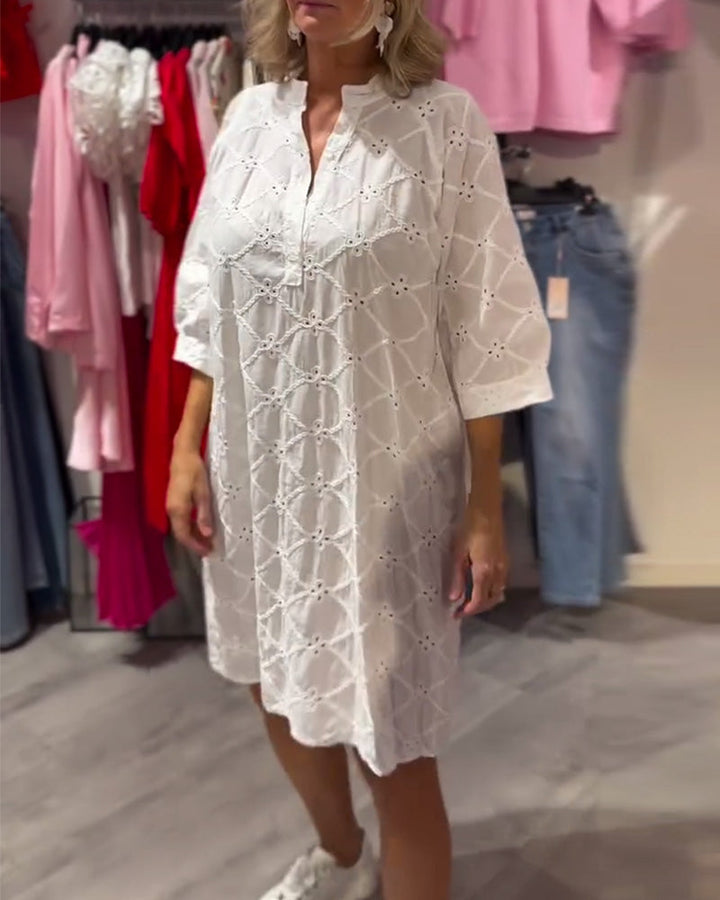 Kleid Langarm Ausgeschnitten Blume Weit MOKKAKAI